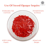 Sword Shape Flat Opaque Sequins 34x5mm, 100 Grams - Orange
