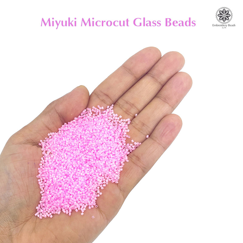 Miyuki Microcut Glass Beads Luster 1mm, Beby Pink