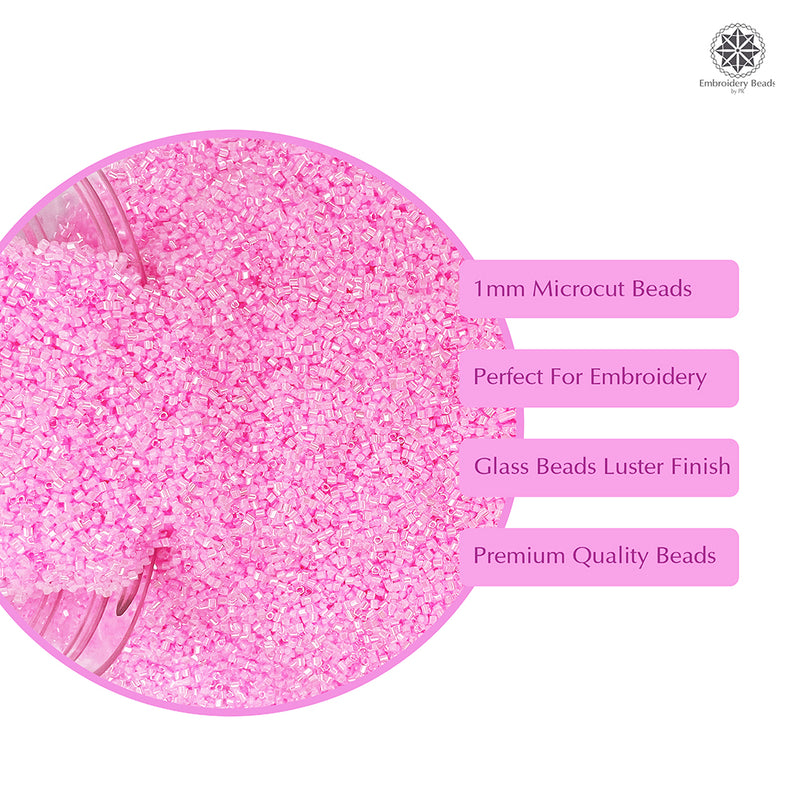 Miyuki Microcut Glass Beads Luster 1mm, Beby Pink