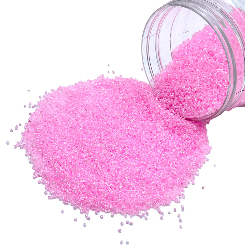 Miyuki Microcut Glass Beads Luster 1mm, Rainbow Pink, 100 Grams