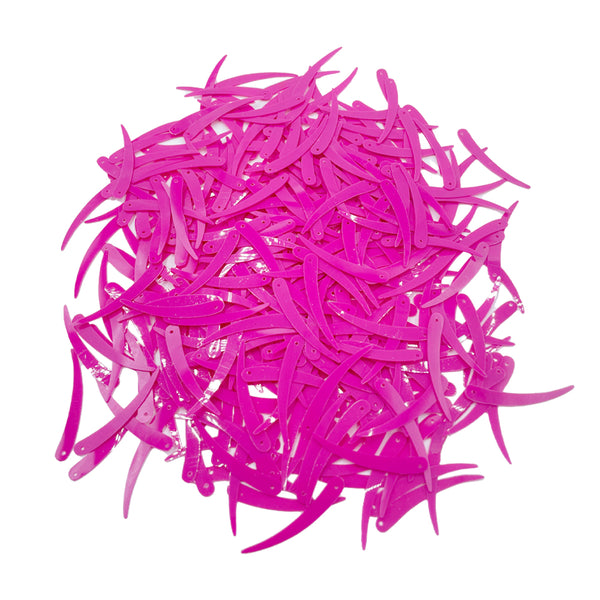 Sword Shape Flat Opaque Sequins 34x5mm, 100 Grams - Pink