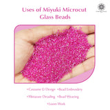 Miyuki Microcut Glass Beads Luster 1mm, Rainbow Pink, 100 Grams