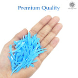 Sword Shape Flat Opaque Sequins 34x5mm, 100 Grams - Sky Blue