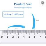 Sword Shape Flat Opaque Sequins 34x5mm, 100 Grams - Sky Blue