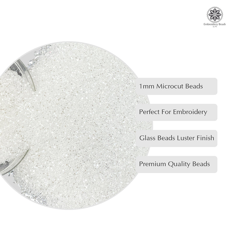 Miyuki Microcut Glass Beads Luster 1mm, White