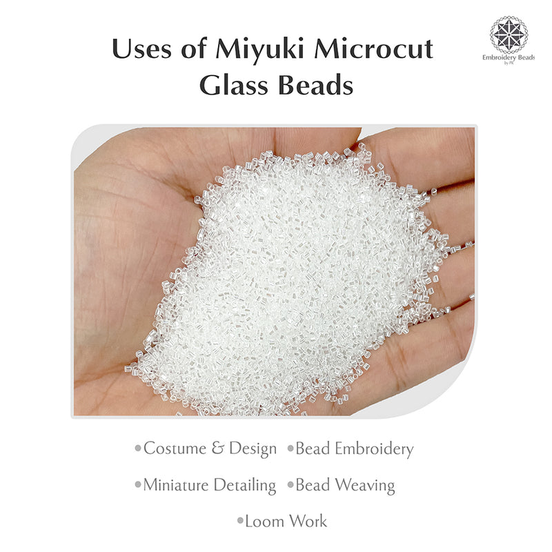 Miyuki Microcut Glass Beads Luster 1mm, White