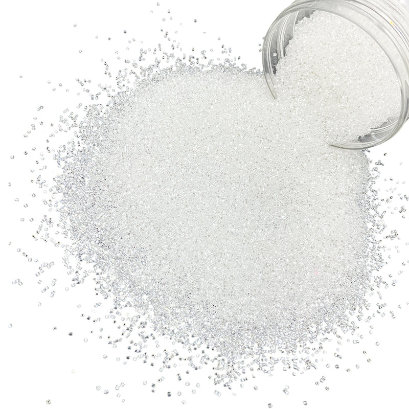 Miyuki Microcut Glass Beads Luster 1mm, Silver, 100 Grams