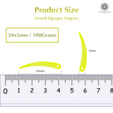 Sword Shape Flat Opaque Sequins 34x5mm, 100 Grams - Bright Yellow