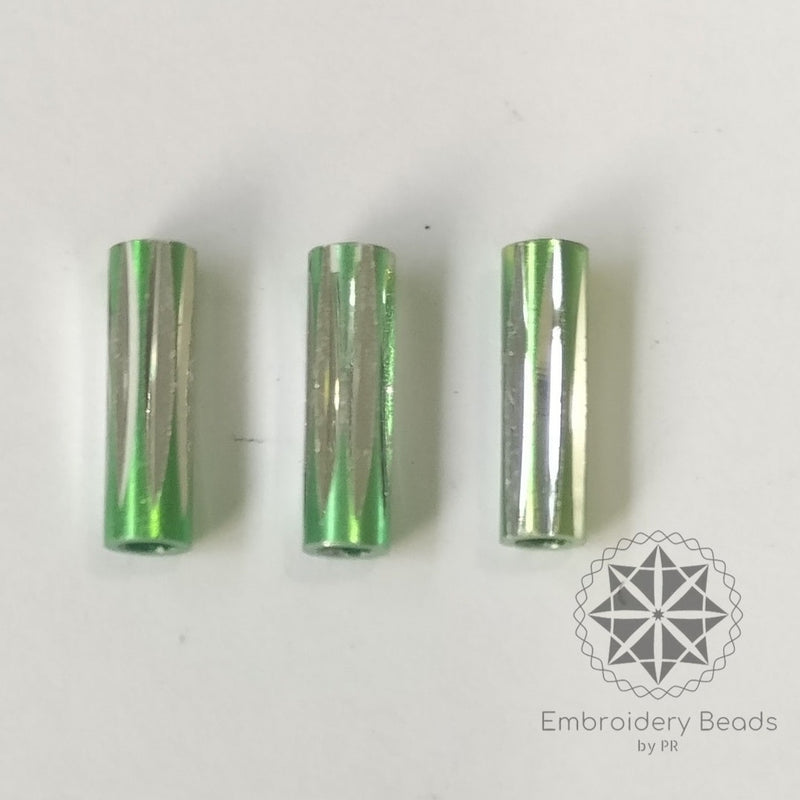 Bugle Beads Green  10mm
