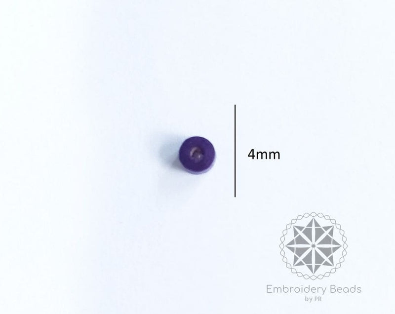 Cylindrical Beads Purple  4mm