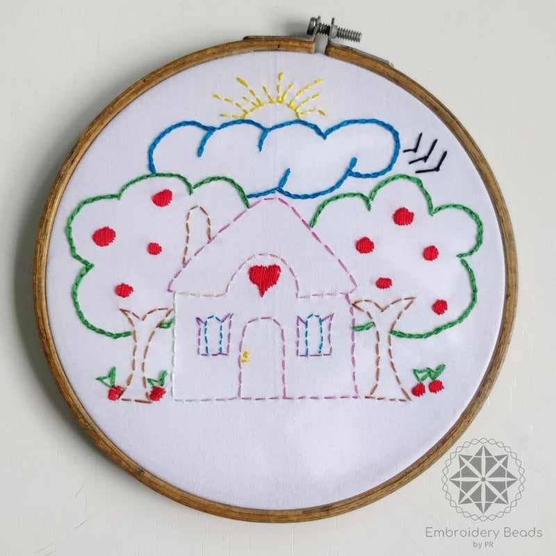 DIY Embroidery kit Combo of Unicorn/ Flower / House
