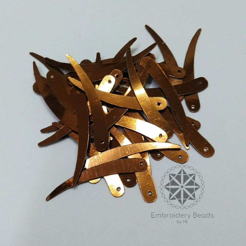 Sword Shape Sequins Brown