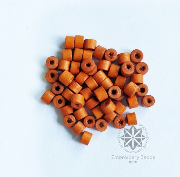 Cylindrical Beads Orange 4mm