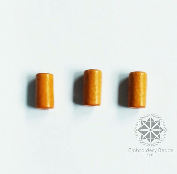 Cylindrical Beads Orange 8mm
