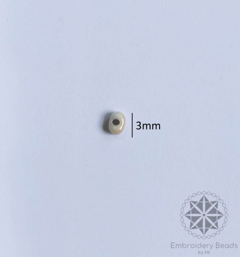 Kidney Beans Shape Beads White Cream