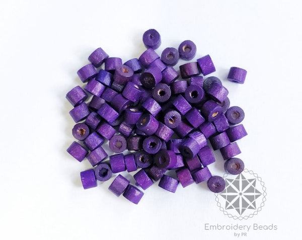 Cylindrical Beads Purple  4mm