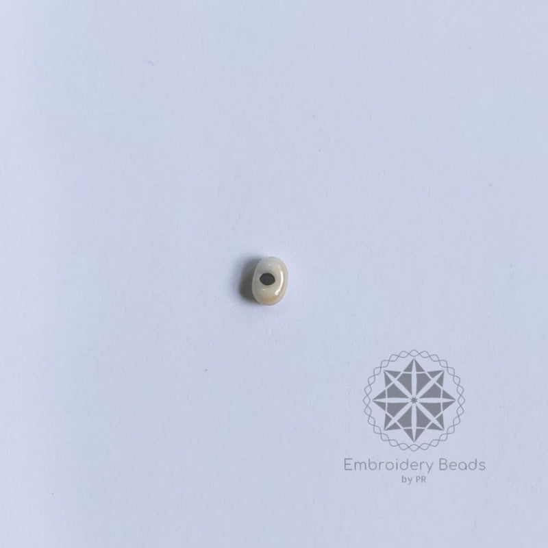 Kidney Beans Shape Beads White Cream