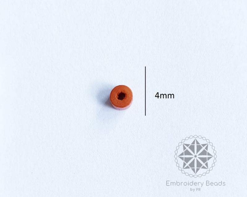 Cylindrical Beads Orange 4mm