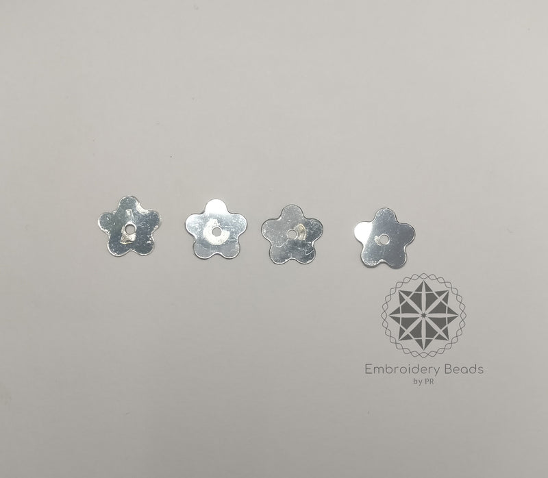 Flower Shape Sequins Silver