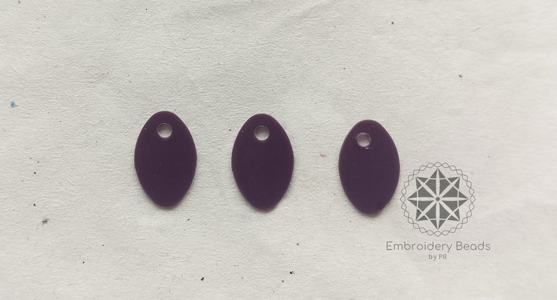Oval Shape Sequins Purple