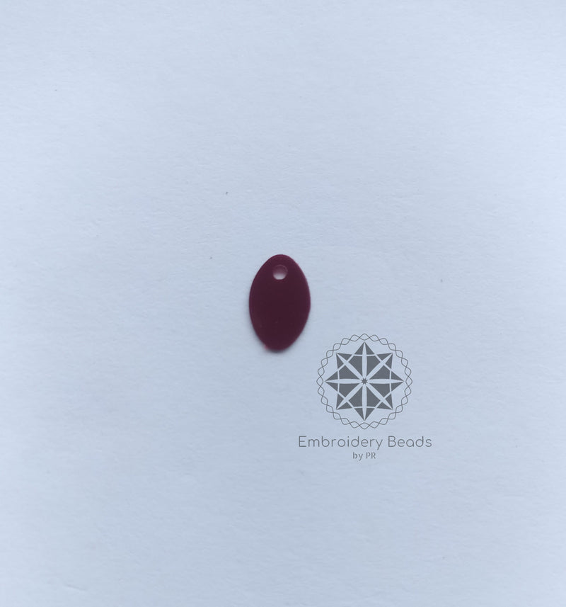Oval Shape Sequins Maroon