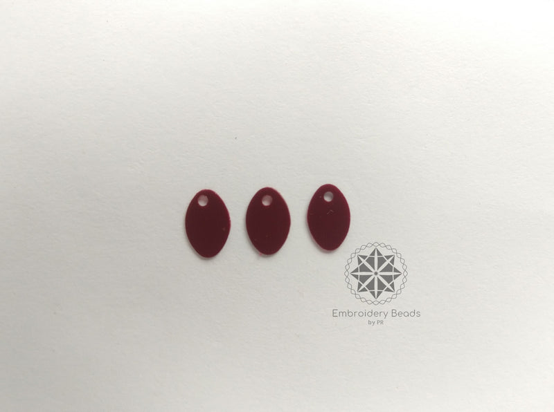 Oval Shape Sequins Maroon