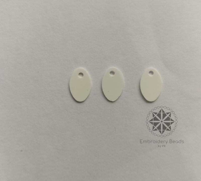 Oval Shape Sequins White