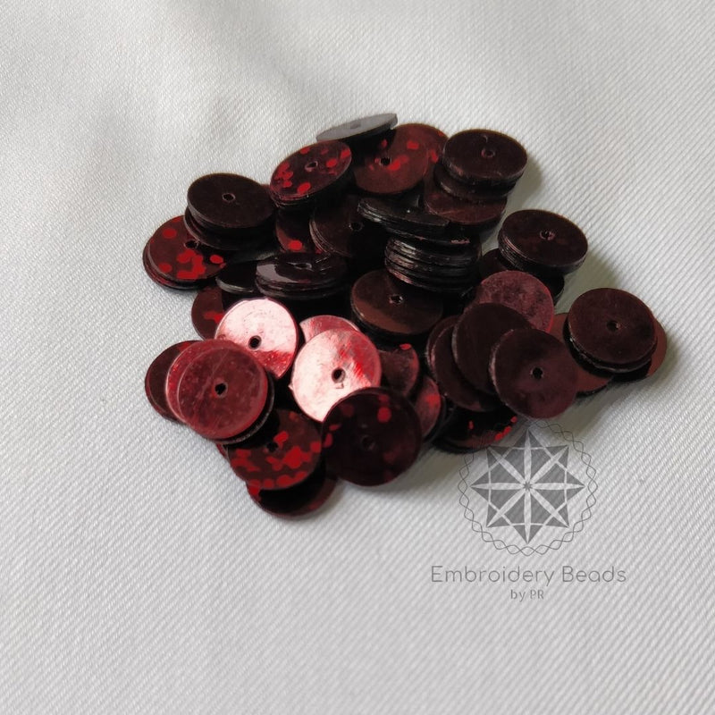 Round Sequins Dark Maroon