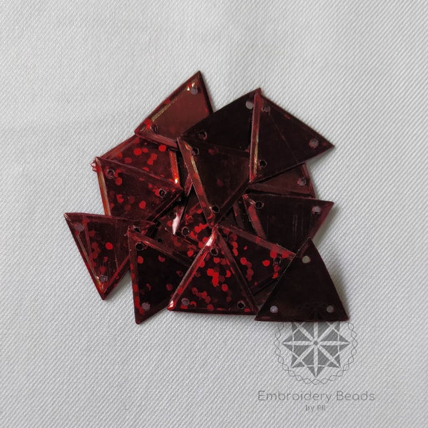 3D Triangle Sequins Maroon