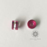 Ring Shape Cylindrical Beads Dark Pink