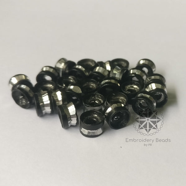 Ring Shape Cylindrical Beads Black