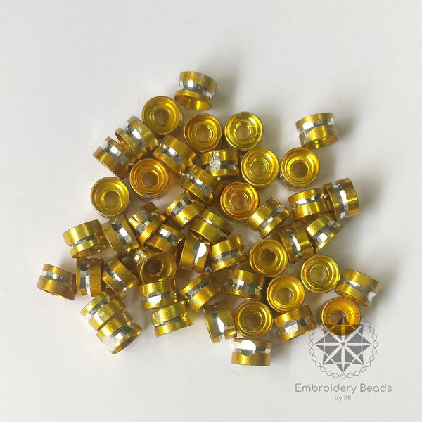 Ring Shape Cylindrical Beads Gold
