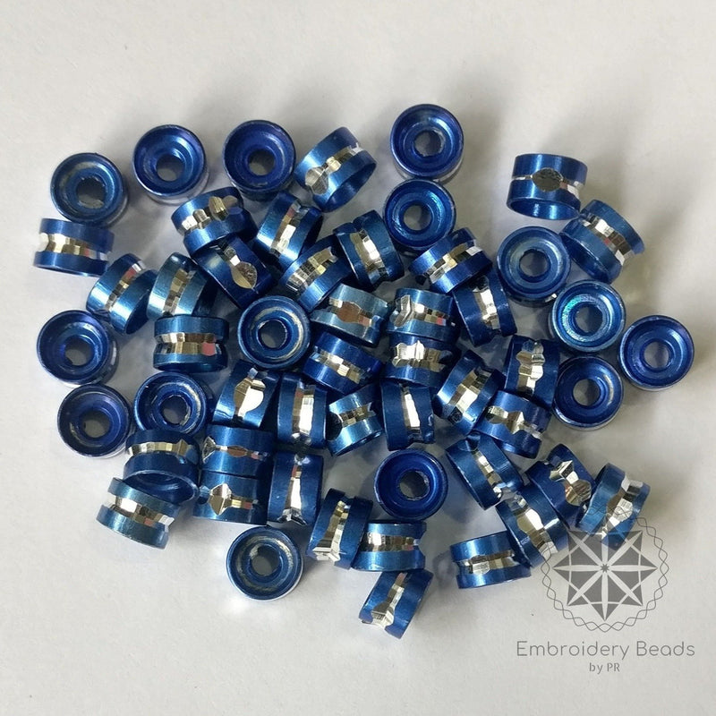 Ring Shape Cylindrical Beads Royal Blue