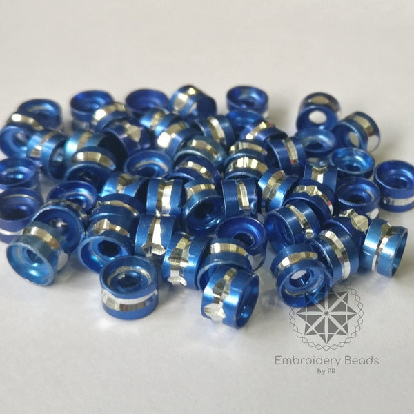 Ring Shape Cylindrical Beads Royal Blue