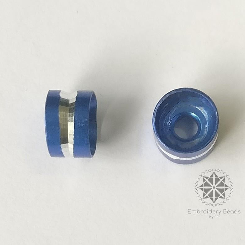 Ring Shape Cylindrical Beads Royal Blue