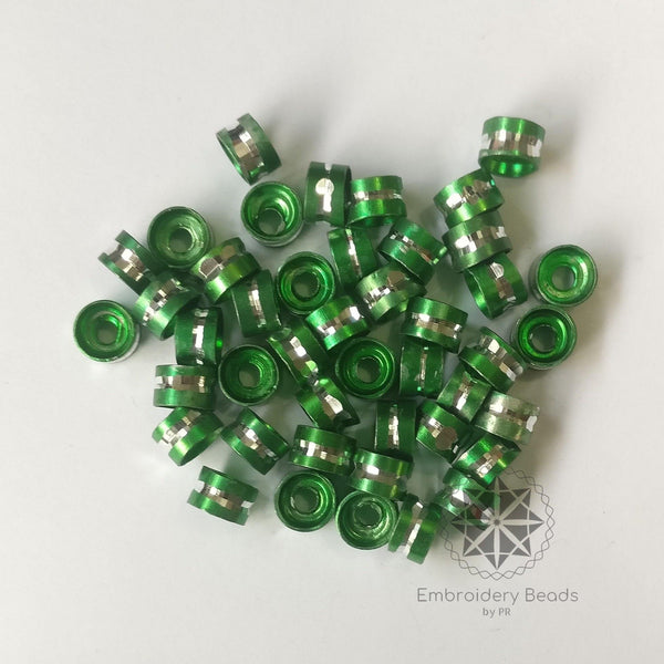 Ring Shape Cylindrical Beads Green