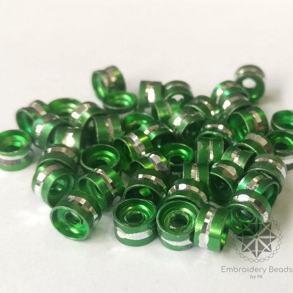 Ring Shape Cylindrical Beads Green