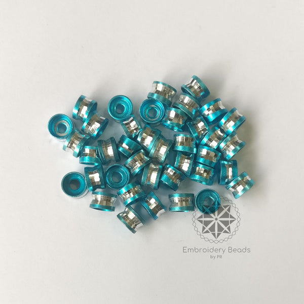 Ring Shape Cylindrical Beads Blue