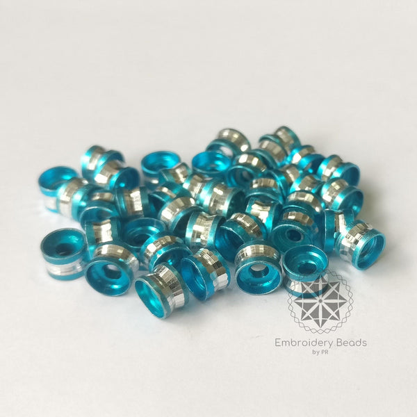 Ring Shape Cylindrical Beads Blue