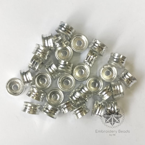 Ring Shape Cylindrical Beads Silver