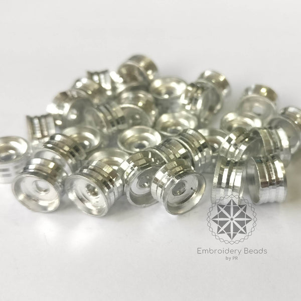 Ring Shape Cylindrical Beads Silver