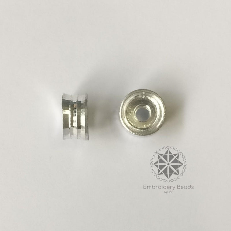 Ring Shape Cylindrical Beads Silver