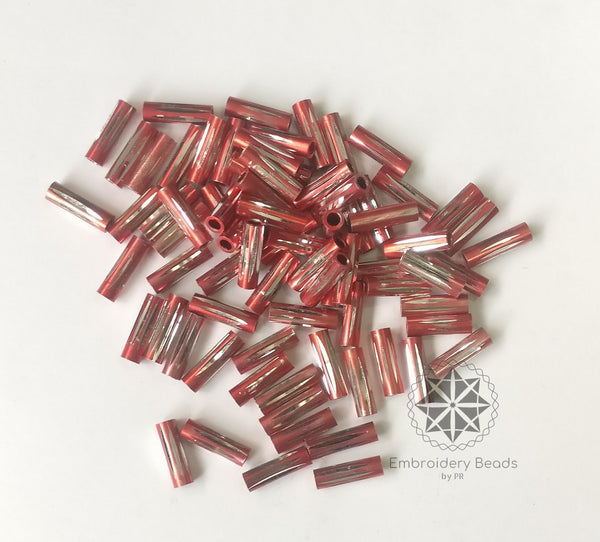 Bugle Beads Red 10mm