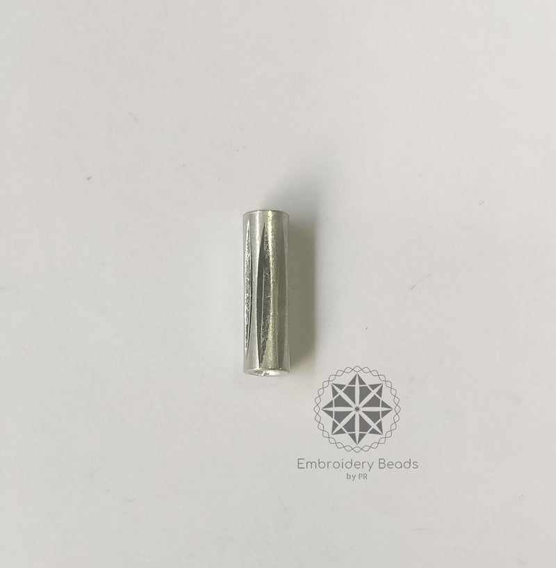 Cylinder Shape Bugle Beads Silver 10mm ( SN-214 C1 )