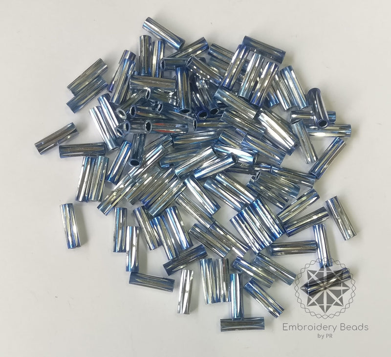 Bugle Beads Dark Blue  10mm