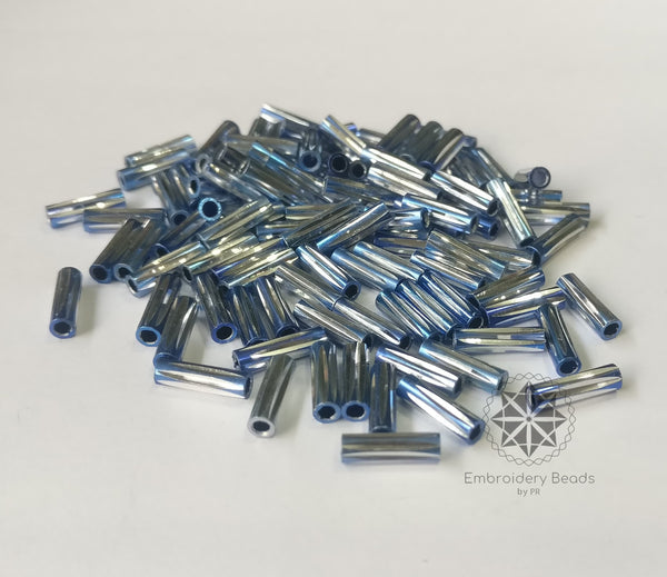 Bugle Beads Dark Blue  10mm