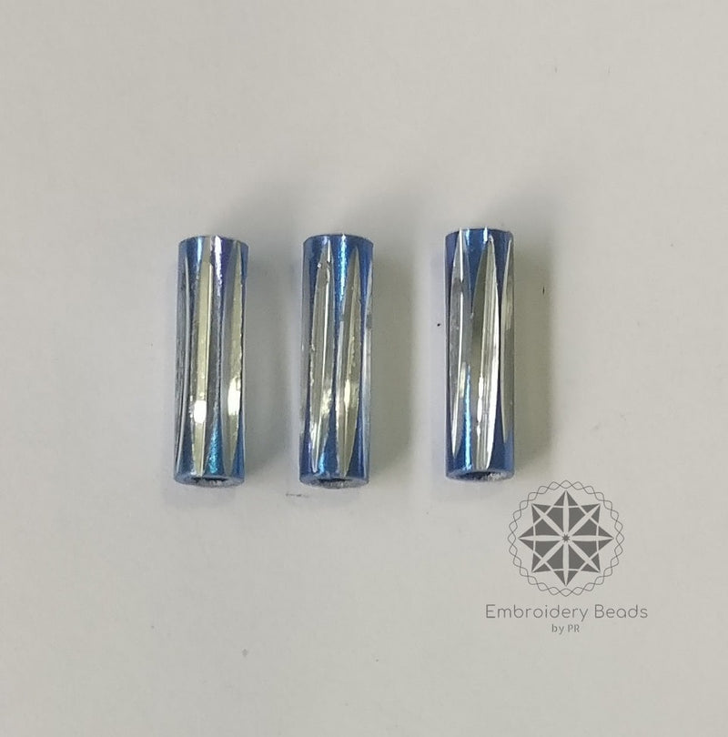 Bugle Beads Dark Blue  10mm