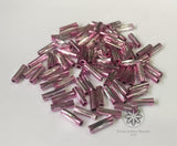 Bugle Beads Pink 10mm