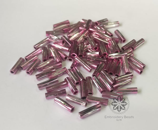 Bugle Beads Pink 10mm