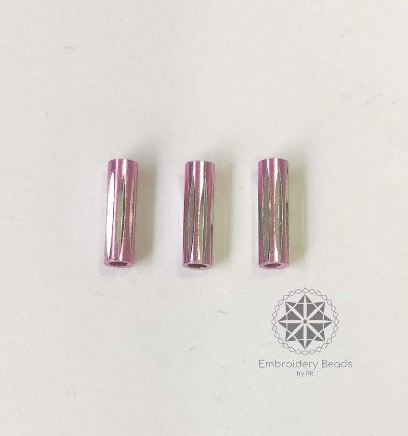 Bugle Beads Pink 10mm